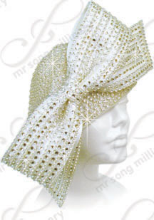 Complete Rhinestoned Hat with Signature Bow Church Hats Complete Rhinestoned Hat with Signature Bow Church Hats